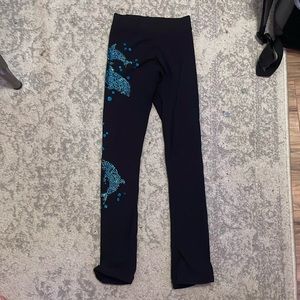 black and blue skating pants